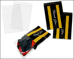 100 Pack, 50 Each 10x13" Flat Poly Mailers & 10x13 Clear Bags for Shirts, Self Sealing Shipping Clothing Flat Envelopes and Bag Combo Pack