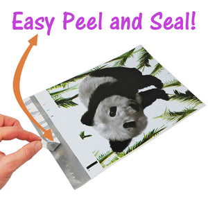 10x13 Cute Panda Bear Flat Poly Mailers, Custom Designer Shipping Self Seal Shipping Mailing bags - ShipNFun