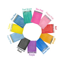 8x12 Colored Poly Bubble Mailers, Pink, Purple Teal Green, Blue,  Padded envelopes, Self Seal Adhesive Shipping Bags (8.5x11 Usable Space)