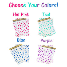 100 Pack 6x9, 10x13, 12x15 Polka Dot Fun Quality Poly Mailers, Self Sealing adhesive shipping Bags, Colorful Design Mail bags, Inner lining