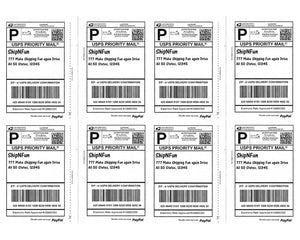 25, 50, 100, 200 Shipping Labels - Top Quality Jam Free, 2 Labels per Sheet Mailing Address Labels, USPS, Fedex, UPS Approved Half Page