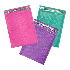 30 Pack 10x15&quot; Fun Padded Colored Envelopes, Poly Bubble Mailers, Pink, Purple, Teal Green, Waterproof Protective Self Seal Mailing Shipping