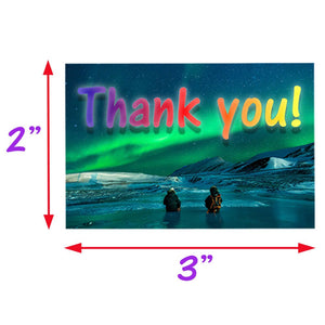 2 x 3" Quality Thank You Stickers,  70 lb Adhesive Shipping, Mailing, Scrapbooking, Planner Pack Set, Fall, Summer, Winter Theme Packaging