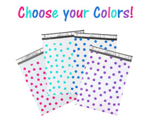 100 Pack 6x9, 10x13, 12x15 Polka Dot Fun Quality Poly Mailers, Self Sealing adhesive shipping Bags, Colorful Design Mail bags, Inner lining