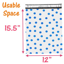 100 Pack 6x9, 10x13, 12x15 Polka Dot Fun Quality Poly Mailers, Self Sealing adhesive shipping Bags, Colorful Design Mail bags, Inner lining