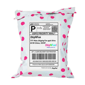100 Pack 6x9, 10x13, 12x15 Polka Dot Fun Quality Poly Mailers, Self Sealing adhesive shipping Bags, Colorful Design Mail bags, Inner lining