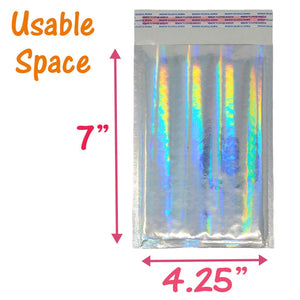 4x8" Shiny Metallic Bubble Mailers Pink, Teal, Gold, Red or Mirrored Black Padded Colorful Self Sealing Rigid Envelopes, 10, 20, 40, 100