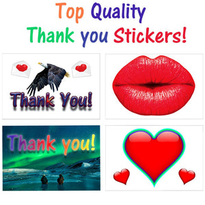 2 x 3" Quality Thank You Stickers,  70 lb Adhesive Shipping, Mailing, Scrapbooking, Planner Pack Set, Fall, Summer, Winter Theme Packaging