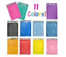 10 Pack Poly Bubble Mailers, Pink, Purple, Teal Green, Pastel, Purple, Yellow, Red, Orange Waterproof Protective Self Seal Mailing Shipping