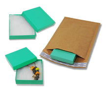 3.5x3.5x1" Cotton Filled Jewelry Gift Boxes, Kraft Paper Display Bracelet, Necklaces Retail Presentation Charm Storage Eco Freindly Package