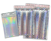 40 Pack 4X8, 6X10, 8.5X12 All Sizes Combo Holographic Bubble Mailers, Metallic Padded Envelopes, Heavy Duty Top Quality Self Sealing Mail