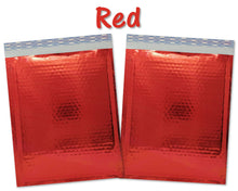 6x10 Christmas Theme Collection, Red, Gold, Green Silver Metallic Bubble Mailers, Top Quality Heavy Duty Shipping Padded Holiday Envelopes