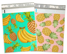 100 Pack 10x13 Pink Pineapple, Teal Banana Pineapple, Marble Mosiac Tile Poly Mailers, Shipping Self Seal Mailing T shirt bags, Custom Combo