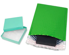 6x9 Inch Candy Apple Green Metallic Bubble Mailers, Top Quality Heavy Duty Shipping Padded Envelopes, Beautiful Cosmetic Mail Bags 6.25x9.25