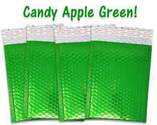 6x9 Inch Candy Apple Green Metallic Bubble Mailers, Top Quality Heavy Duty Shipping Padded Envelopes, Beautiful Cosmetic Mail Bags 6.25x9.25
