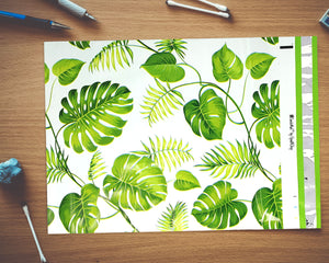 10x13, 14.5x19x4" Tropical Palm Leaves Flat Poly Mailers Combo, Mailing Shipping bags, Custom Banana Green leaf Medium and Large, Self Seal