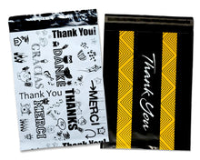 Thank you Collection Theme Poly Mailers 10x13" Combo, Self Seal Shipping Mailing Business International Black, White, Orange Postal bags