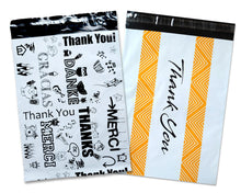 Thank you Collection Theme Poly Mailers 10x13" Combo, Self Seal Shipping Mailing Business International Black, White, Orange Postal bags