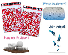 10x13 and 6x9 inch Candy Cane Poly Mailers Combo, Fall, Winter Collection Theme, Flat Self Seal Shipping Mailing Business Postal bags