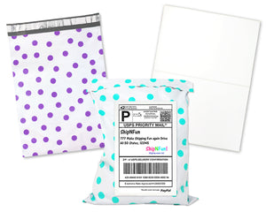 Pack of 40, 20 Each 10x13" Flat Poly Mailers & 20 8.5x11 Blank Shipping Labels, Easy Stick Shipping Clothing Flat Envelopes and Labels Combo