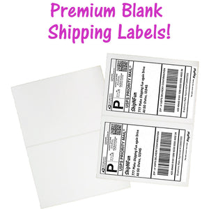 Pack of 40, 20 Each 10x13" Flat Poly Mailers & 20 8.5x11 Blank Shipping Labels, Easy Stick Shipping Clothing Flat Envelopes and Labels Combo