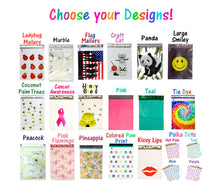 100 Pack Fun 10x13&quot; Flat Poly Mailers, Cute Self adhesive shipping Mailers, Colorful Plastic Mail bags, Colored Envelopes W/Inner lining