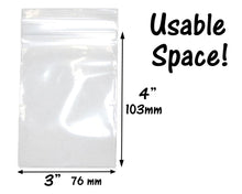 100 Pack 2 Mil, Clear Reclosable Zip Lock Bags, Resealable Jewelry Poly Zipper Plastic Storage Pouches, 2x3 Packaging Baggies, 3x4, 4x6, 6x9
