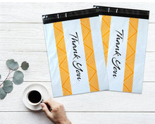 Thank you Collection Theme Poly Mailers 10x13" Combo, Self Seal Shipping Mailing Business International Black, White, Orange Postal bags