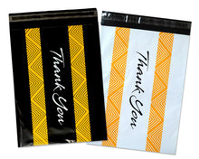Thank you Collection Theme Poly Mailers 10x13" Combo, Self Seal Shipping Mailing Business International Black, White, Orange Postal bags