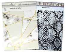 10x13" Marble, Snake skin Combo Poly Mailers, Cosmetic Clothing Custom Flat Shipping Mailing Light Weight Self Seal Unpadded Envelope Bags