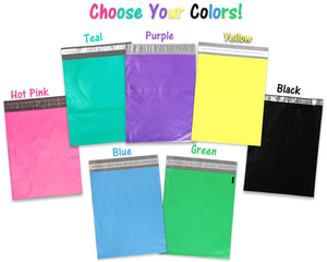 10, 20, 50 -100- 200 Pack 10x13" Colored Designer Quality Poly Mailers, Self Adhesive Shipping USPS Mail bags, Colored Flat Envelope Combo