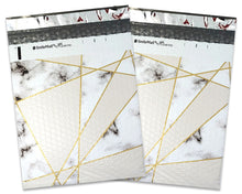8x12 Marble Tile Design Poly Bubble Mailers, (8.5x11 Usable Space) Colored Padded Mailing Envelopes, Self Seal Adhesive Shipping Air Bags