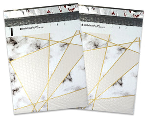 8x12 Marble Tile Design Poly Bubble Mailers, (8.5x11 Usable Space) Colored Padded Mailing Envelopes, Self Seal Adhesive Shipping Air Bags