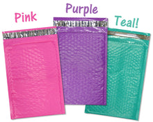 Choose! Colorful 4x8 Poly Bubble Mailers! Pink, Pastel, Blue, Teal, Red, Yellow, Black, Orange, Purple Padded Air Cushioned Envelope Mailer