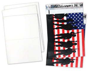 Pack of 40, 20 Each 10x13" Flat Poly Mailers & 20 8.5x11 Blank Shipping Labels, Easy Stick Shipping Clothing Flat Envelopes and Labels Combo