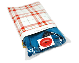 10x13 and/or 6x9 inch Red & Gold Plaid Design Poly Mailers Combo, Fall, Winter Collection Theme, Flat Self Seal Shipping Mailing Postal bags