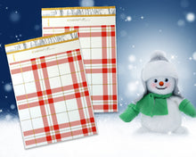 10x13 and/or 6x9 inch Red & Gold Plaid Design Poly Mailers Combo, Fall, Winter Collection Theme, Flat Self Seal Shipping Mailing Postal bags