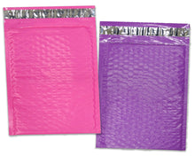 30 Pack 4x8, 6x10", 8x12, 10x15 Inch Hot Pink, Yellow, Purple Padded Colored Poly Bubble Mailers, Self Seal Mailing Shipping Envelope Bags