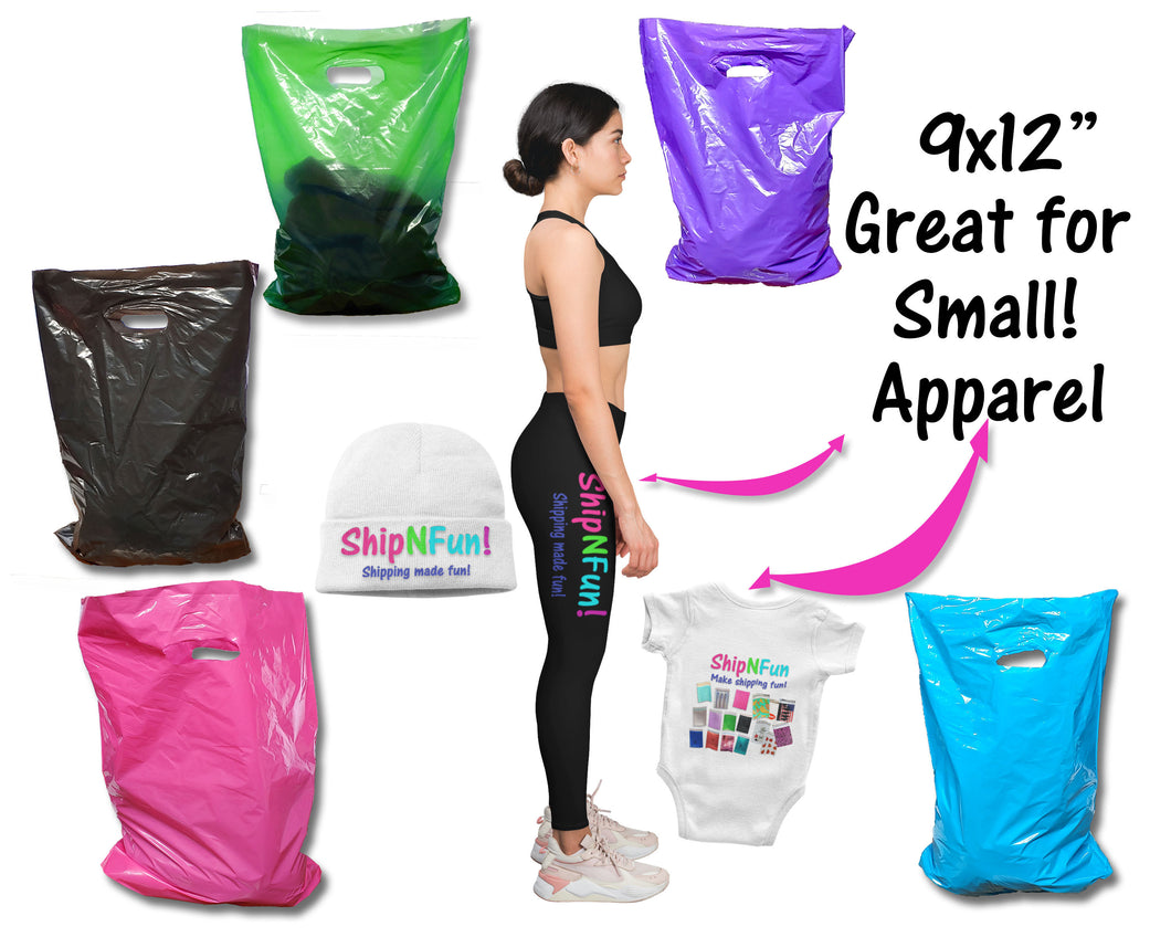 3 Sizes, 30 Pack Plastic Merchandise Bags, 9x12, 12x15, 15x18x4
