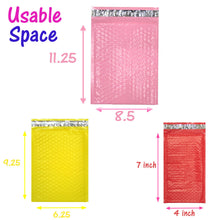 10 Pack Poly Bubble Mailers, Pink, Purple, Teal Green, Pastel, Purple, Yellow, Red, Orange Waterproof Protective Self Seal Mailing Shipping