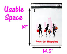 10x13, 14.5x19 Inch Poly Shipping Mailers, Shopping Girl FUN Women of Fashion Flat Mailing 2.5 Mil Thick Clothing Mail Bags, Inner lining