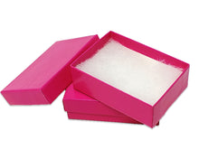U.S.A- Hot Pink 3x2x1 Inch Cotton Filled Presentation Jewelry Boxes Paper Gift Display Retail Craft  Ring, Bracelets, Storage Pink Design