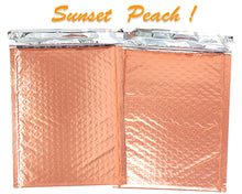 8x12, 6x10, 4x8&quot; Assorted Sunset Peach Metallic Bubble Mailers,  Lightweight Self-Seal Padded Shipping Envelopes, Air Protective Shipping