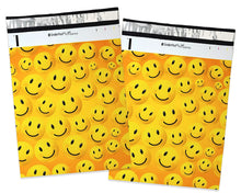 10x13 & 6x9 Inch Smiley Face Combo, Happy Print Design Self Sealing Mailing Shipping Bags, Flat Self Sealing Resistant Flat Envelope Mailers
