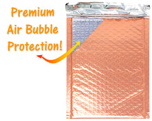 6x10 Sunset Peach Metallic Bubble Mailers,  Lightweight Self-Seal Padded Shipping Envelopes,  Size #0 6x9 Air Protective Shipping Bags