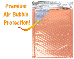 8x12, 6x10, 4x8&quot; Assorted Sunset Peach Metallic Bubble Mailers,  Lightweight Self-Seal Padded Shipping Envelopes, Air Protective Shipping