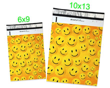 10x13 & 6x9 Inch Smiley Face Combo, Happy Print Design Self Sealing Mailing Shipping Bags, Flat Self Sealing Resistant Flat Envelope Mailers