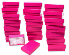 10, 30, 50, 100 Pack 2.5&quot;x 1.5 &quot;x1&quot; Hot Pink Cotton Filled Kraft Presentation Jewelry Boxes, Paper Gift Display, Retail Craft Ring Earring