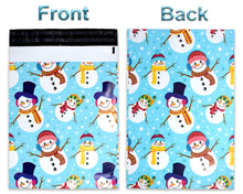 10x13 Snowman, Winter, Fall, Theme Poly Mailers,  Flat Self Seal Shipping Mailing Business Fun Snowmen Wonderland Happy Mail Postal bags