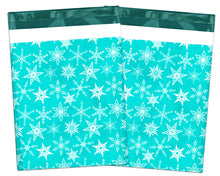 10x13 Snowmen, Gold Trees, Teal Snowflake, Winter, Fall, Theme Poly Mailers Combo, Flat Self Seal Shipping Mailing Wonderland Postal bags